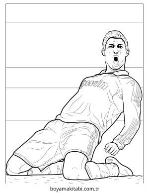 Futbol boyama sayfası – PDF indir, sevimli karakter