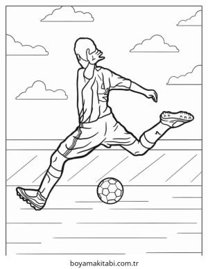 Futbol boyama sayfası – eğlenceli etkinlik, el becerilerini geliştirir