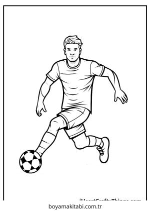 Futbol boyama sayfası – çizgi film temalı, basit çizim