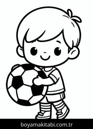 Futbol boyama sayfası – el becerilerini geliştirir, boyama çalışması