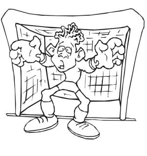 Futbol boyama sayfası, Football coloring page, Komik Bir Kaleci, 