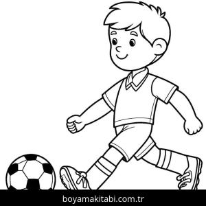 Futbol boyama sayfası – kolay boyama, eğitici aktivite