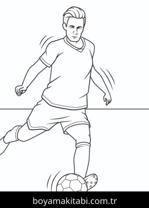Futbol boyama sayfası – basit çizim, kolay boyama
