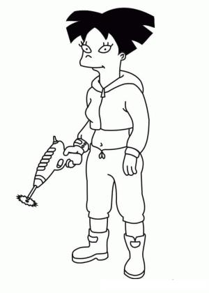 Futurama boyama sayfası,  coloring page, Amy Wong Futurama, 