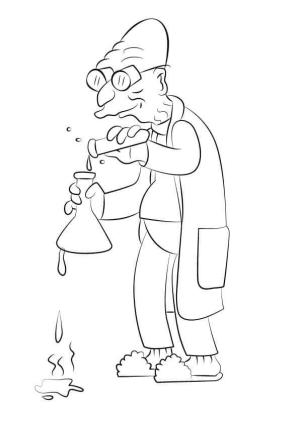 Futurama boyama sayfası,  coloring page, Futurama’dan Profesör Farnsworth, 