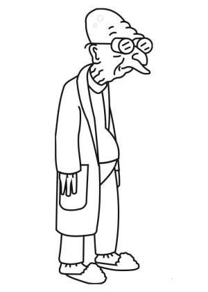 Futurama boyama sayfası,  coloring page, Profesor Farnsworth Futurama, 