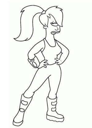 Futurama boyama sayfası,  coloring page, Futurama Konumundan Leela, 