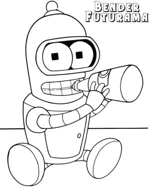 Futurama boyama sayfası,  coloring page, Futurama’dan Bebek Bükücü, 