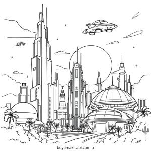 Future City boyama sayfası – ücretsiz yazdır, boyama etkinliği