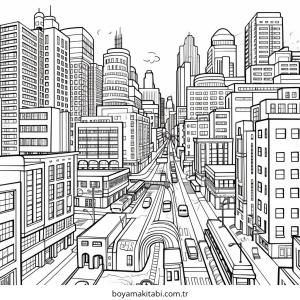 Future City boyama sayfası – eğitici aktivite, yaratıcılık