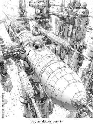 Future City boyama sayfası – evde etkinlik, ücretsiz yazdır