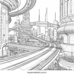 Future City boyama sayfası – yaratıcılık, eğlenceli etkinlik