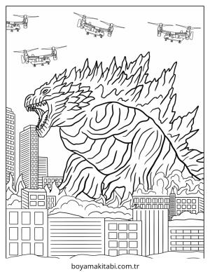 Future City boyama sayfası – çizgi film temalı, basit çizim