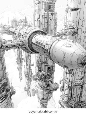 Future City boyama sayfası – renkli çizimler, okul öncesi