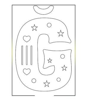 Ğ Harfi boyama sayfası,  coloring page, Ğ Harfi ve Yıldız, 