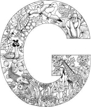 G Harfi boyama sayfası,  coloring page, G Harfi Hayvan, 