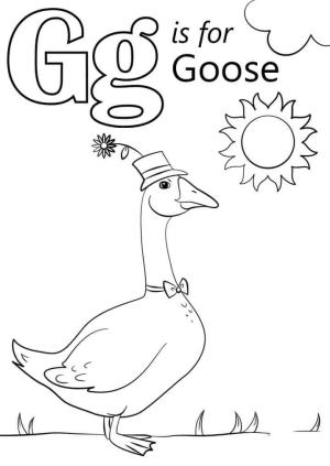 G Harfi boyama sayfası,  coloring page, Kaz Harfi G, 