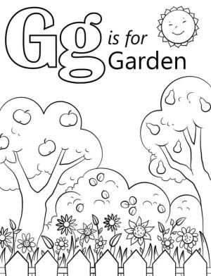 G Harfi boyama sayfası,  coloring page, Bahçe Harfi G, 