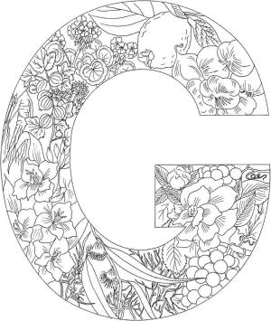 G Harfi boyama sayfası,  coloring page, G Harfi çiçek, 