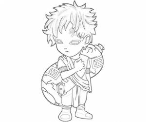 Gaara boyama sayfası,  coloring page, Chibi Gaara Çizimi, 