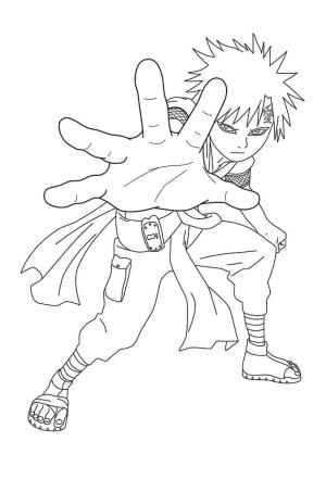 Gaara boyama sayfası,  coloring page, Gaara Dövüşü, 