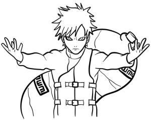 Gaara boyama sayfası,  coloring page, Gaara Kızgın, 