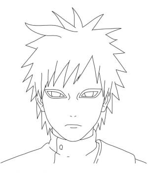 Gaara boyama sayfası,  coloring page, Güzel Yüz Gaara, 