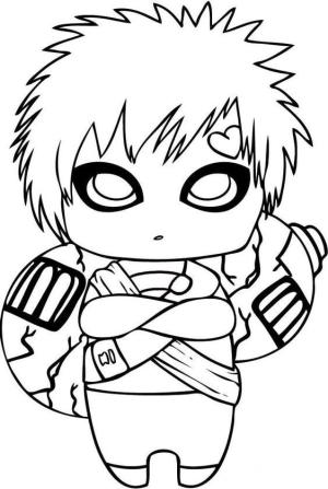 Gaara boyama sayfası,  coloring page, Gaara Chibi, 