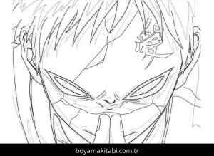 Gaara boyama sayfası – çizgi film temalı, basit çizim