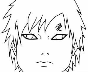 Gaara boyama sayfası,  coloring page, Gaara Kafa, 