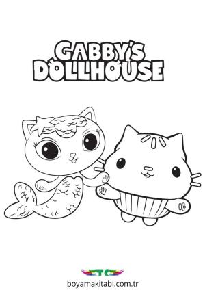 Gabby Dollhouse boyama sayfası – çocuklar için, çizgi film temalı