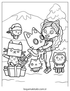 Gabby Dollhouse boyama sayfası – sanatsal çalışma, çocuklar için