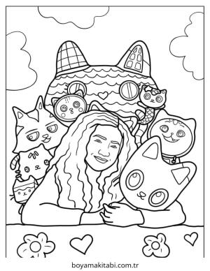 Gabby Dollhouse boyama sayfası – çocuklar için, çizgi film temalı