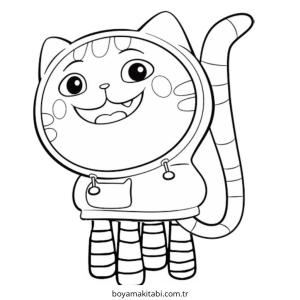 Gabby Dollhouse boyama sayfası – eğlenceli etkinlik, el becerilerini geliştirir