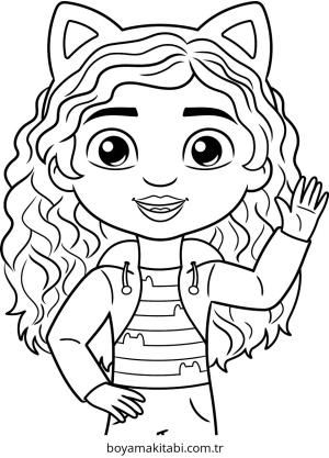 Gabby Dollhouse boyama sayfası – yaratıcılık, eğlenceli etkinlik