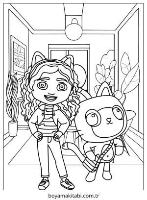 Gabby Dollhouse boyama sayfası – eğitici aktivite, yaratıcılık