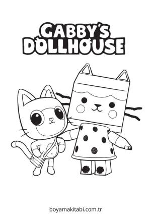 Gabby Dollhouse boyama sayfası – çocuk aktivitesi, PDF indir