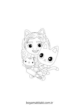Gabby Dollhouse boyama sayfası – keyifli zaman, renkli çizimler