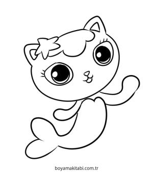 Gabby Dollhouse boyama sayfası – kolay boyama, eğitici aktivite