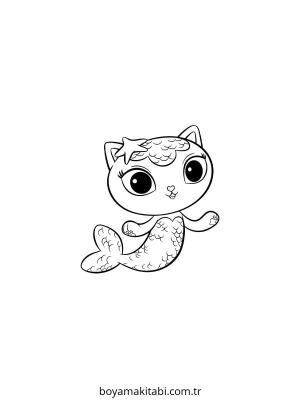 Gabby Dollhouse boyama sayfası – keyifli zaman, renkli çizimler