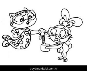 Gabby'nin Hayal Evi boyama sayfası – çizgi film temalı, basit çizim