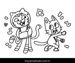 Gabby'nin Hayal Evi boyama sayfası – PDF indir, sevimli karakter