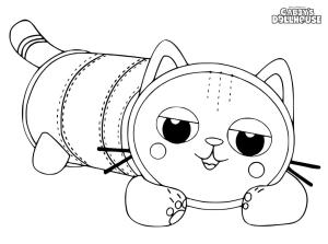 Gabby nin Hayal Evi boyama sayfası,  coloring page, Gabby’nin Bebek Evindeki Yastık Kedi, 