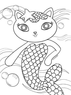 Gabby nin Hayal Evi boyama sayfası,  coloring page, Gabby’nin Bebek Evindeki MerCat, 