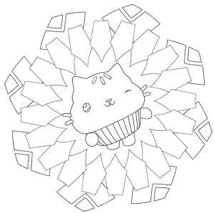 Gabby nin Hayal Evi boyama sayfası,  coloring page, Cakey Cat from Gabby nin Hayal Evi, 