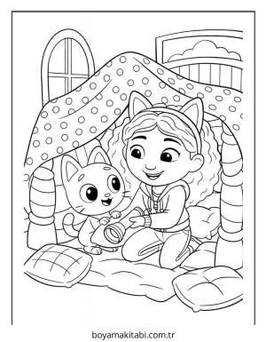 Gabby boyama sayfası – eğitici aktivite, yaratıcılık