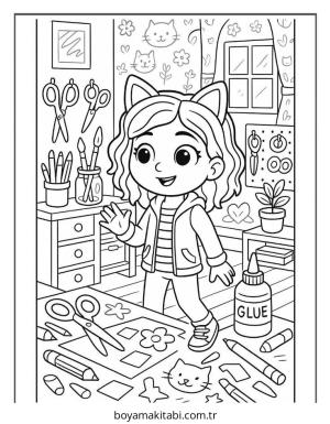Gabby boyama sayfası – boyama etkinliği, çocuk aktivitesi