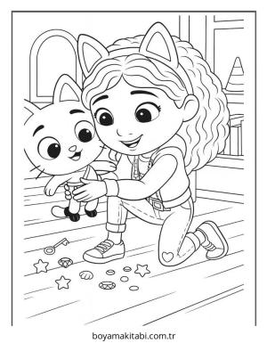 Gabby boyama sayfası – basit çizim, kolay boyama