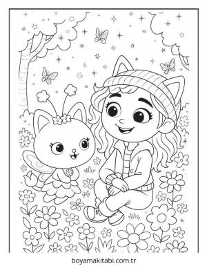 Gabby boyama sayfası – çizgi film temalı, basit çizim