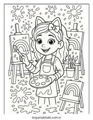 Gabby boyama sayfası – basit çizim, kolay boyama